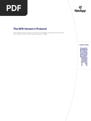 The Nfs Version 4 Protocol File System Cache Computing