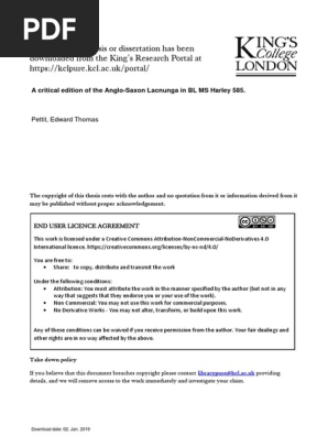 A Critical Edition of The Anglo-Saxon Lacnunga PDF | PDF
