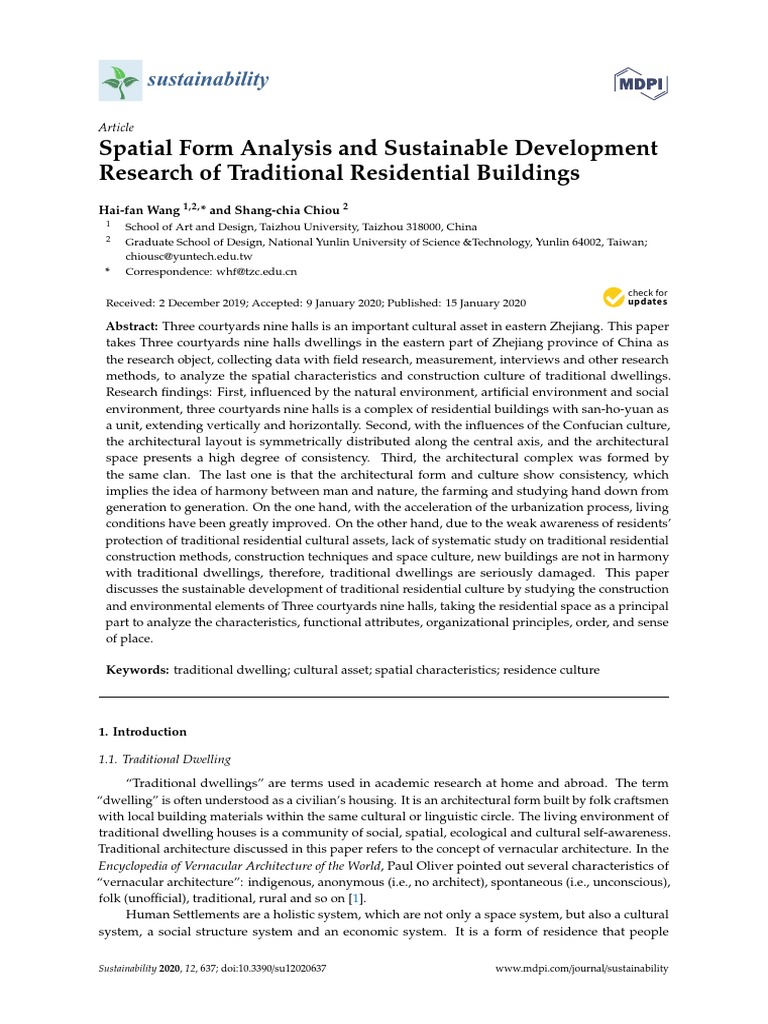 Spatial Form Analysis and Sustainable Development Research of ...