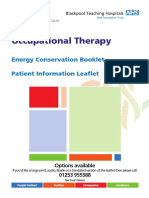 Occupational Therapy: Energy Conservation Booklet Patient Information Lea Et