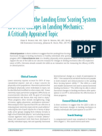 The Ability of The Landing Error Scoring System To Detect Changes in Landing Mechanics: A Critically Appraised Topic