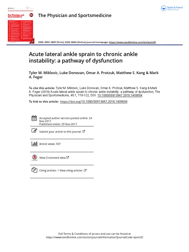 Chronic Instability Ankle | PDF | Balance (Ability) | Physical Therapy