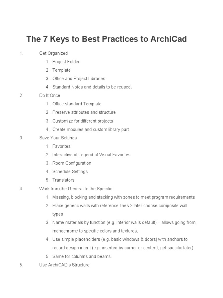 The 7 Keys To Best Practices To ArchiCad PDF