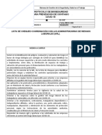 Lista de Chequeo Coordinación Con Las Administradoras de Riesgos Laborales (Arl) .