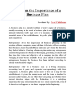 Essay On The Importance of A Business Plan
