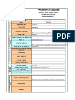 Presidency College: Updation Sheet