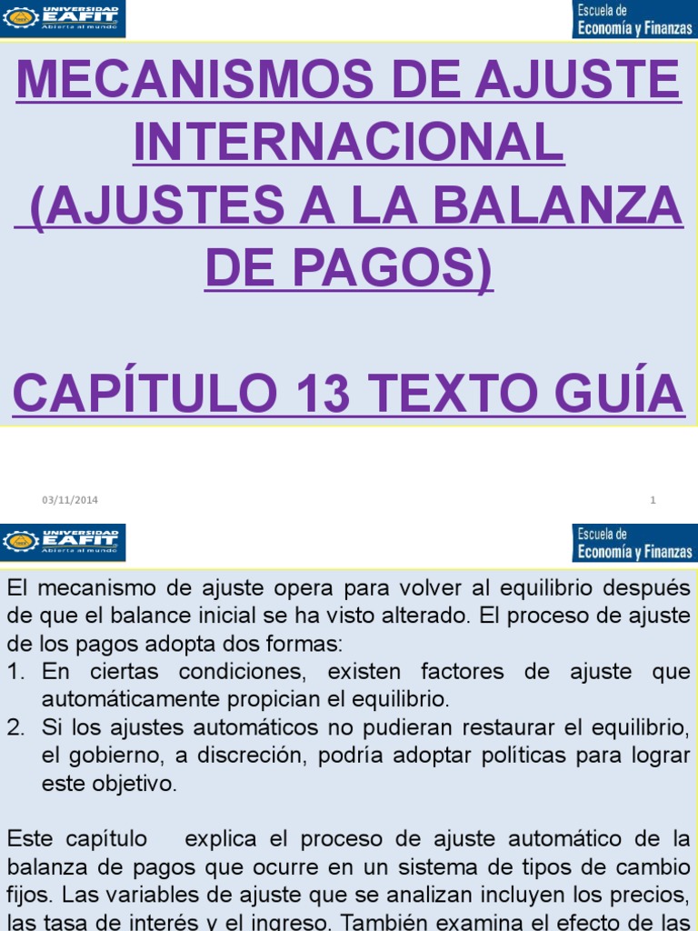 Ajustes en la Balanza de Pagos | PDF | Balance de pagos | Estándar dorado