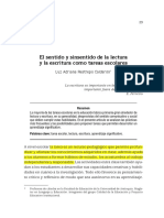 El Sentido y Sinsentido de La Lectura y La Escritura Como Tareas Escolares