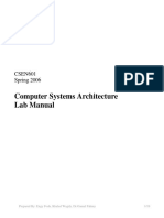 Computer Systems Architecture Lab Manual: CSEN601 Spring 2006