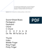 Score Sheet Music Pentagram Keyboard Chord C Chord C D. E F G A B Do Remifasolla Si Thumb Index Middle Finger Ring Finger Pinky Finger