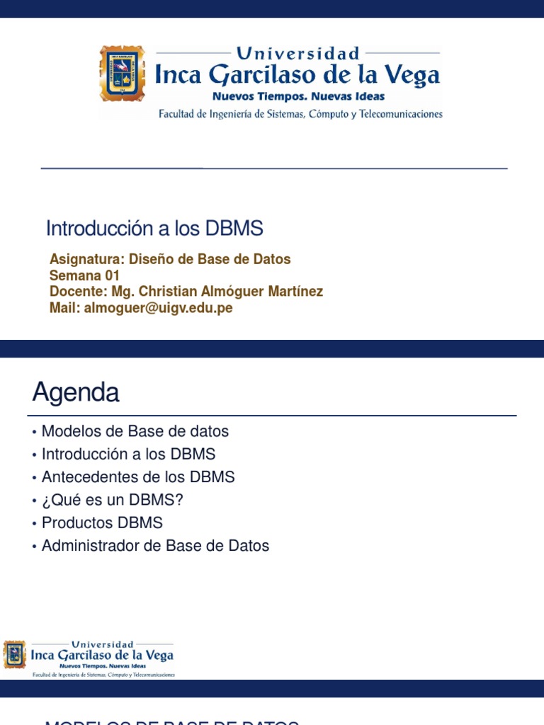 Introducción a los DBMS y Modelos de Datos | PDF | SQL | Bases de datos