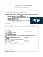 WEEK 8.1. Lesson Plan Solution Linear Equation