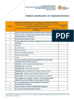 10.4 Annexure: 4 - Medical Questionnaire For Employees/Contract Worker