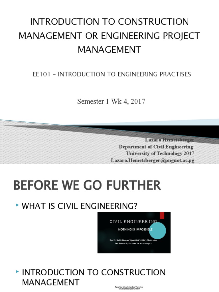Introduction to Construction Management | PDF