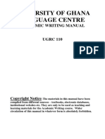 University of Ghana Language Centre: Academic Writing Manual