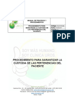 Ps-Ef-Pr-006-Procedimiento para Garantizar La Custodia de Las Pertenencias Del Paciente
