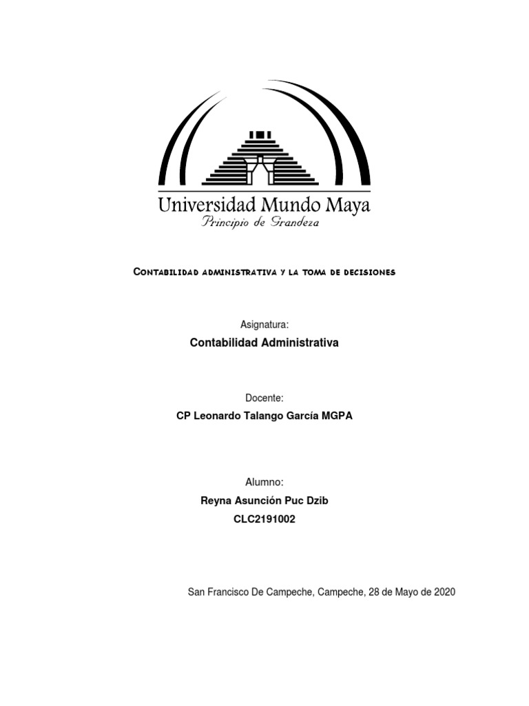 Contabilidad Administrativa y Decisiones | PDF | Toma de decisiones ...