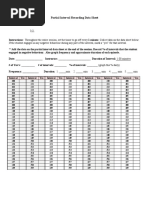 Partial Interval Recording Data Sheet