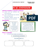 Normas de Convivencia para Primer Grado de Primaria | PDF