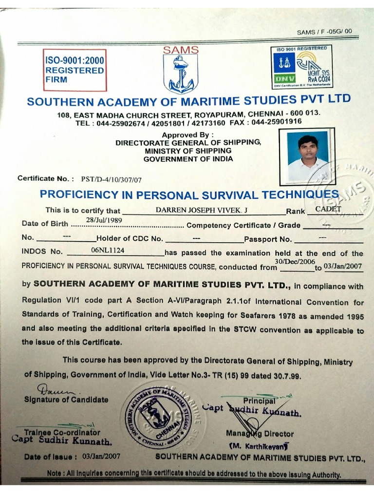 STCW Cert | PDF