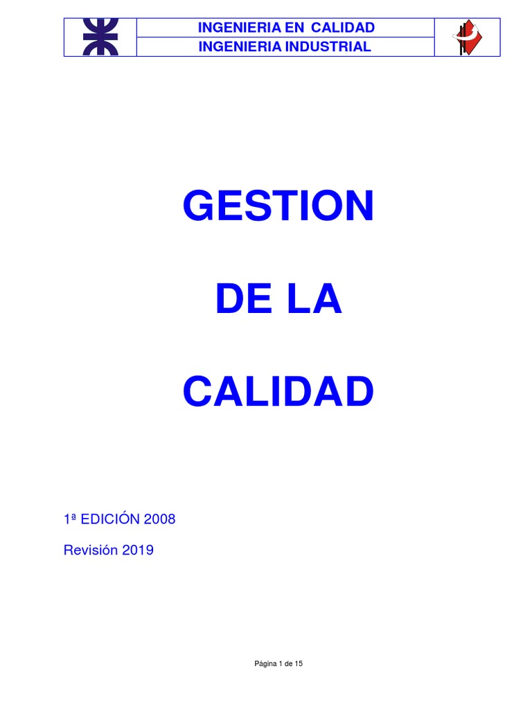 Gestión de la Calidad en Ingeniería Industrial | PDF | Gestión de la ...
