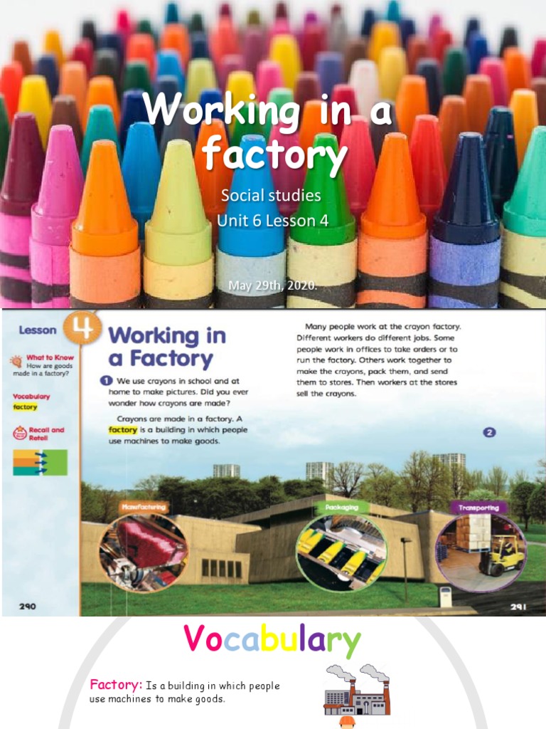 Working in A Factory: Social Studies Unit 6 Lesson 4 | PDF