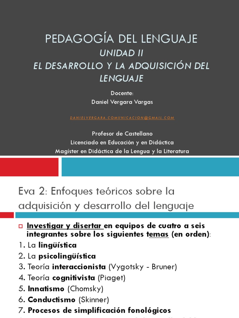 Pedagogia Del Lenguaje Unidad Ii El Desarrollo Y La Adquisicion Del Lenguaje Aquisicion De Idioma Conceptos Psicologicos
