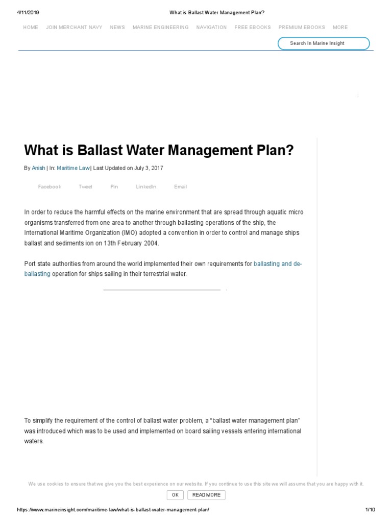 What Is Ballast Water Management Plan | PDF | Ships | Water Transport