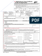 Texas Vessel/Boat Application for Title and Registration Form Instructions