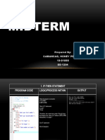 Midterm: Prepared By: Camansag, Honey Pearl B. 19-01855 EE-1204