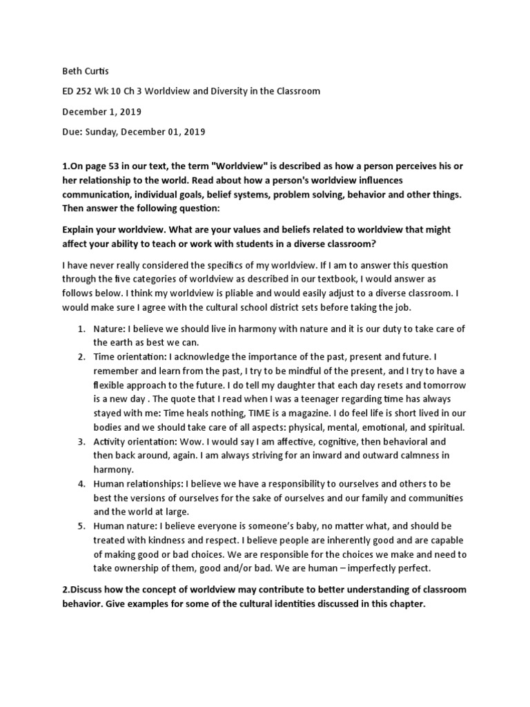 Ed 252 WK 10 Summary Assignment | PDF | Teachers | Poverty