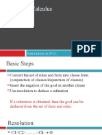 Predicate Calculus: Resolution in FOL