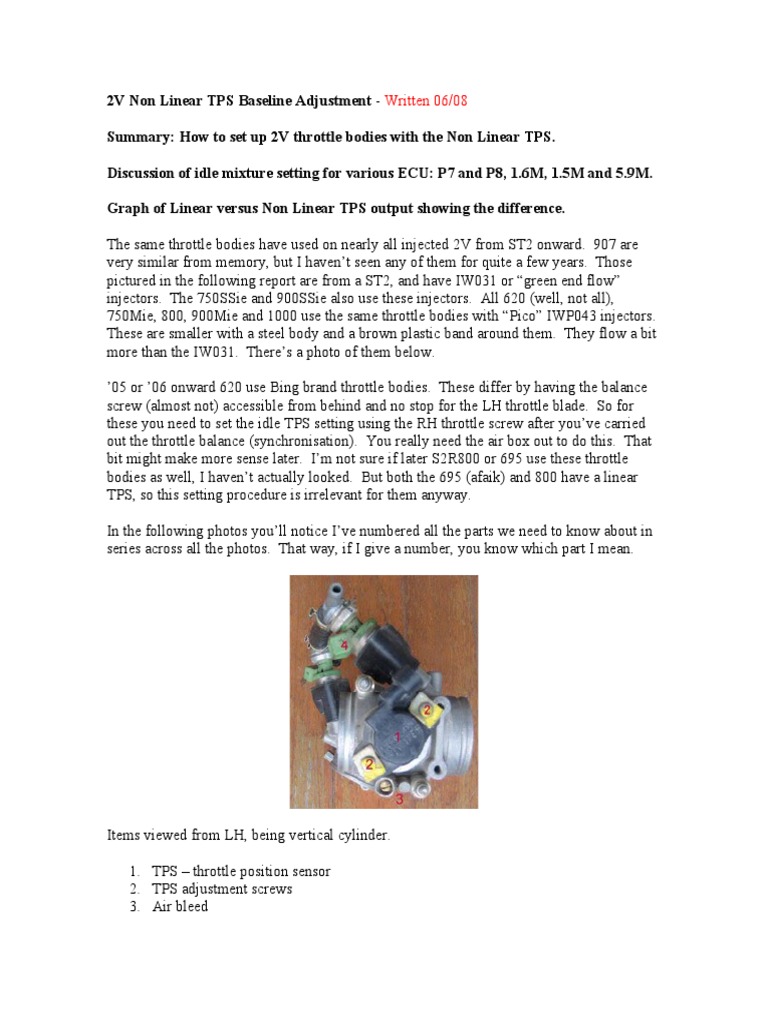 2V TPS Calibration Guide for Ducati | PDF | Throttle | Fuel Injection
