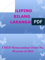 Presentation1 FILIPINO BILANG LARANGAN (Autosaved) Airabrlll