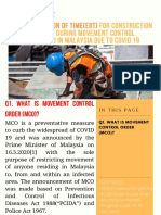 FAQs - EXTENSION OF TIME (EOT) FOR CONSTRUCTION CONTRACT DURING MOVEMENT CONTROL ORDER (MCO) IN MALAYSIA DUE TO COVID 19