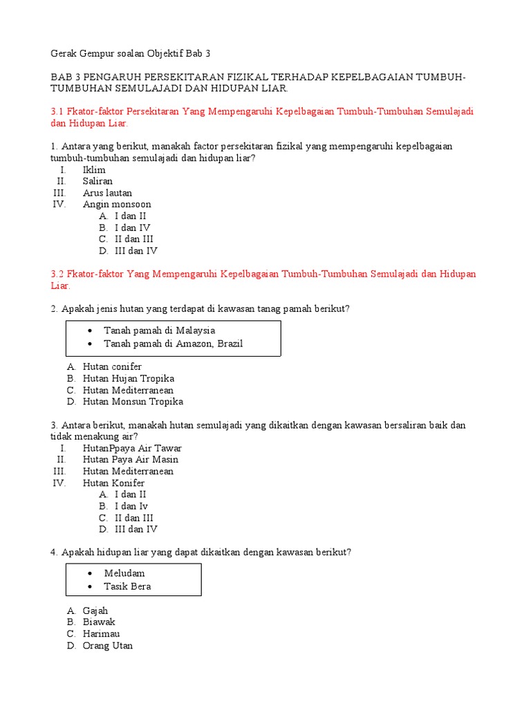 Gerak Gempur Soalan Objektif Bab 3 Pdf