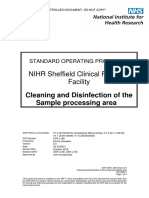 NIHR Sheffield Clinical Research Facility: Cleaning and Disinfection of The Sample Processing Area