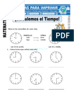Ficha de Calculando El Tiempo para Primero de Primaria