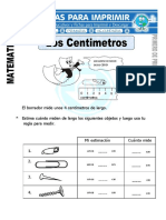 Ficha de Los Centímetros para Primero de Primaria