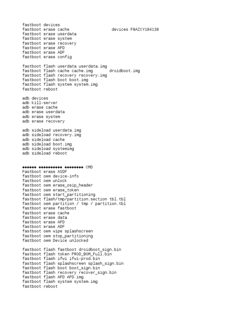 Fastboot and ADB Commands Guide | PDF | Computers