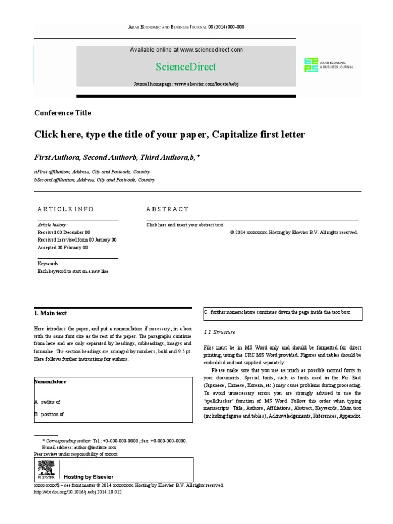 Click Here, Type The Title of Your Paper, Capitalize First Letter | PDF |  Microsoft Word | Copyright
