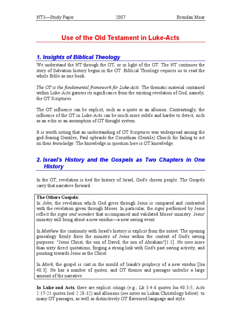 OT Foundations in Luke-Acts | PDF | Acts Of The Apostles | Gospel Of Luke