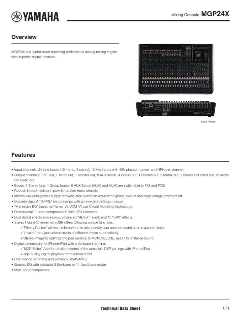 MGP24X Datasheet PDF | PDF | Decibel | Equalization (Audio)