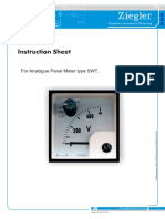 Instruction Sheet: For Analogue Panel Meter Type SWT