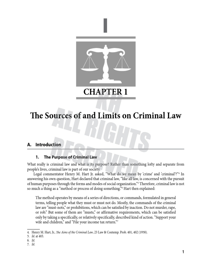 The Sources of and Limits On Criminal Law: A. Introduction | PDF ...