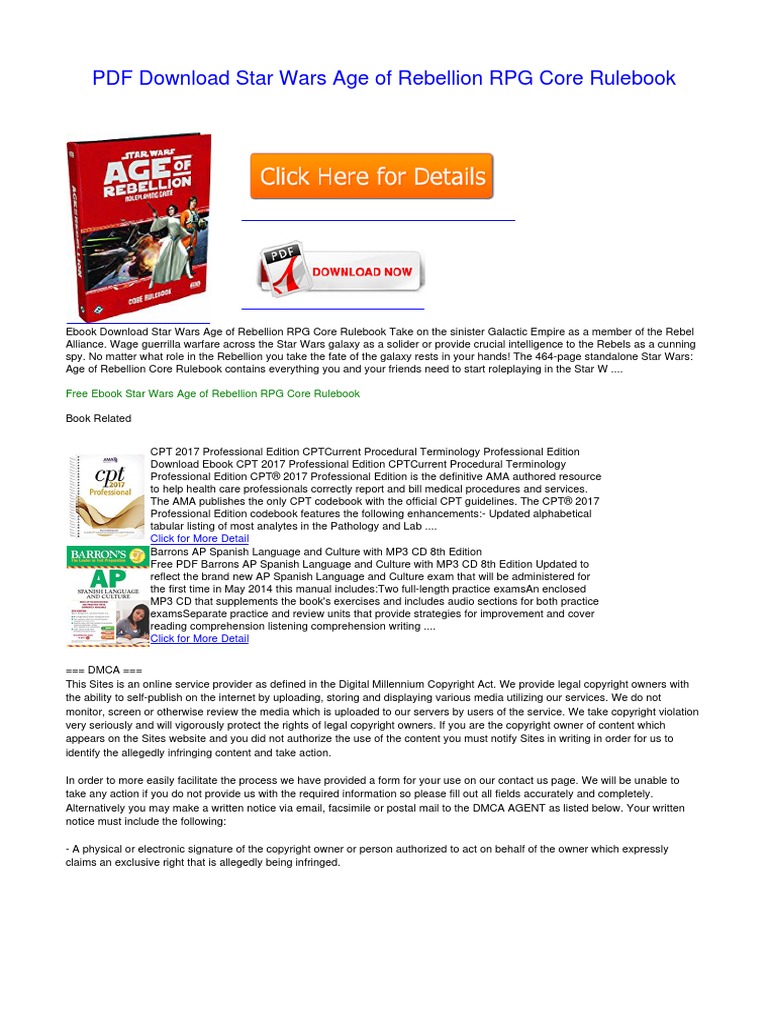 Star Wars Age of Rebellion RPG Core Rulebook Cff7tro PDF