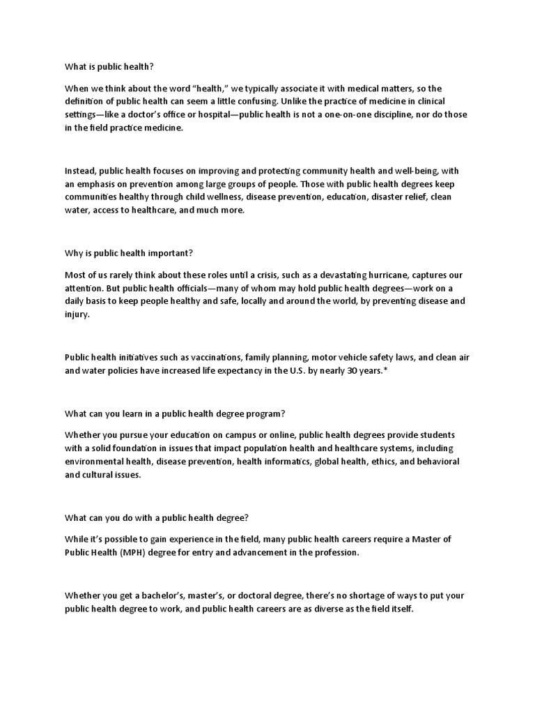 What Is Public Health | PDF | Public Health | Preventive Healthcare