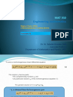 MAT 350 Engineering mathematics - Undetermined coefficients lecture