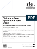 Childcare Grant Application Form Ccg1: Your Estimated Weekly Childcare Costs 2018/19