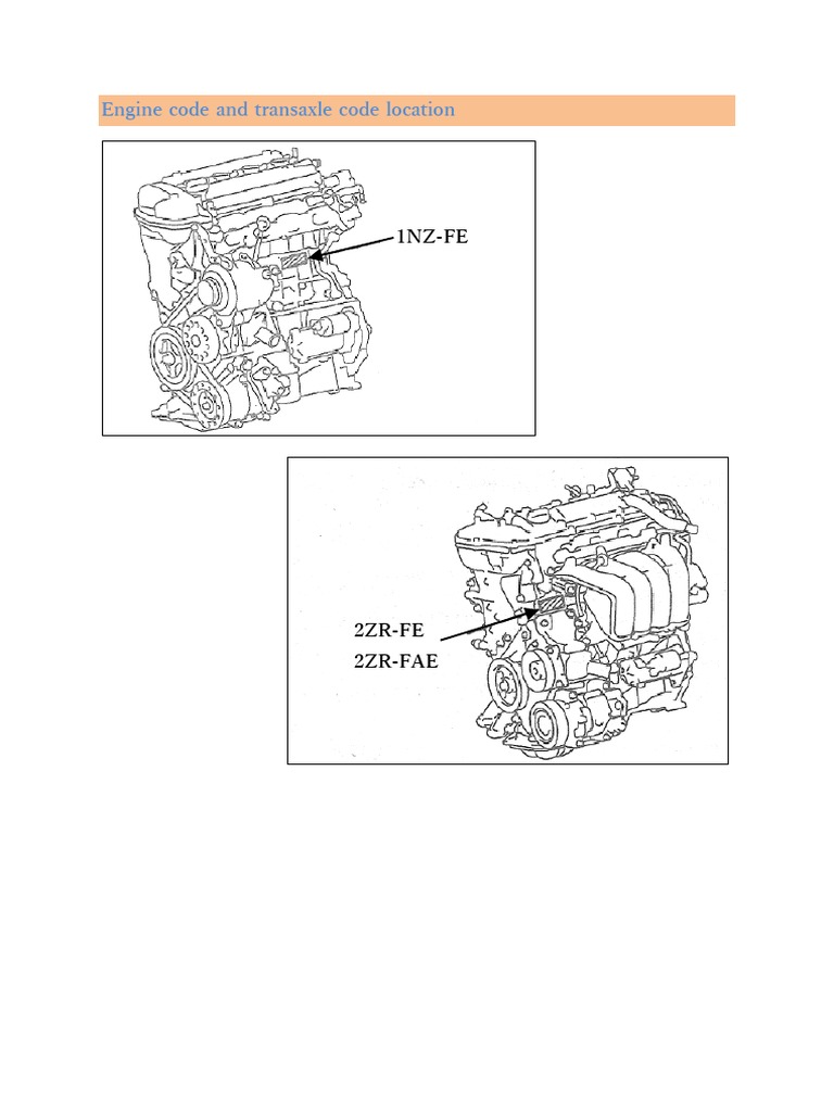 Engine and Transaxle Code Locations | PDF | Computers